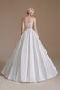 Load image into Gallery viewer, White A-Line V-Neck Wedding Dress with Lace