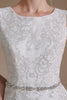 Load image into Gallery viewer, White Mermaid Cap Sleeves Bridal Dress with Lace