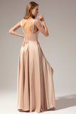 Golden Satin Long Dress