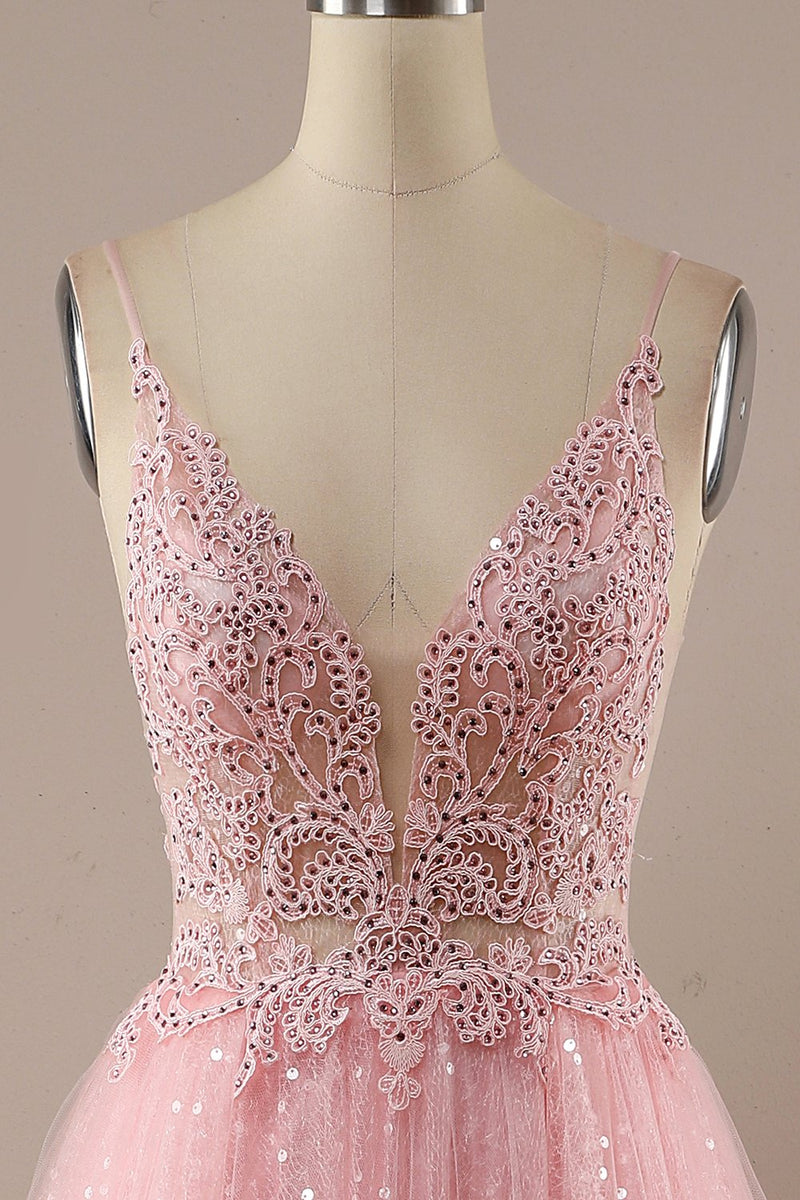Load image into Gallery viewer, Pink Long Prom Party Dress