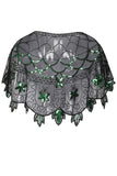 1920s Green Flower Sequin Women Cape