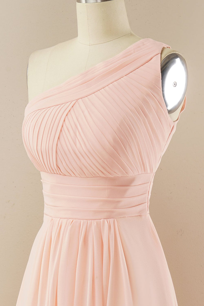 Load image into Gallery viewer, Chiffon One Shoulder Bridesmaid Dress