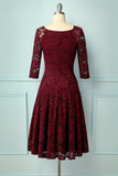 Dark Red Lace Midi - ZAPAKA