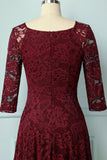 Dark Red Lace Midi - ZAPAKA