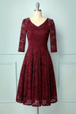 Dark Red Lace Midi