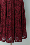 Dark Red Lace Midi - ZAPAKA