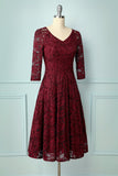 Dark Red Lace Midi - ZAPAKA