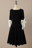 Black Retro Style 1950s Swing Dress