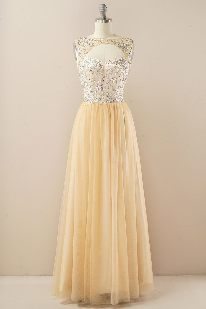 Load image into Gallery viewer, Beading Tulle Prom Dress