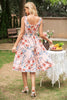 Load image into Gallery viewer, Pink Round Neck Printed Summer Dress