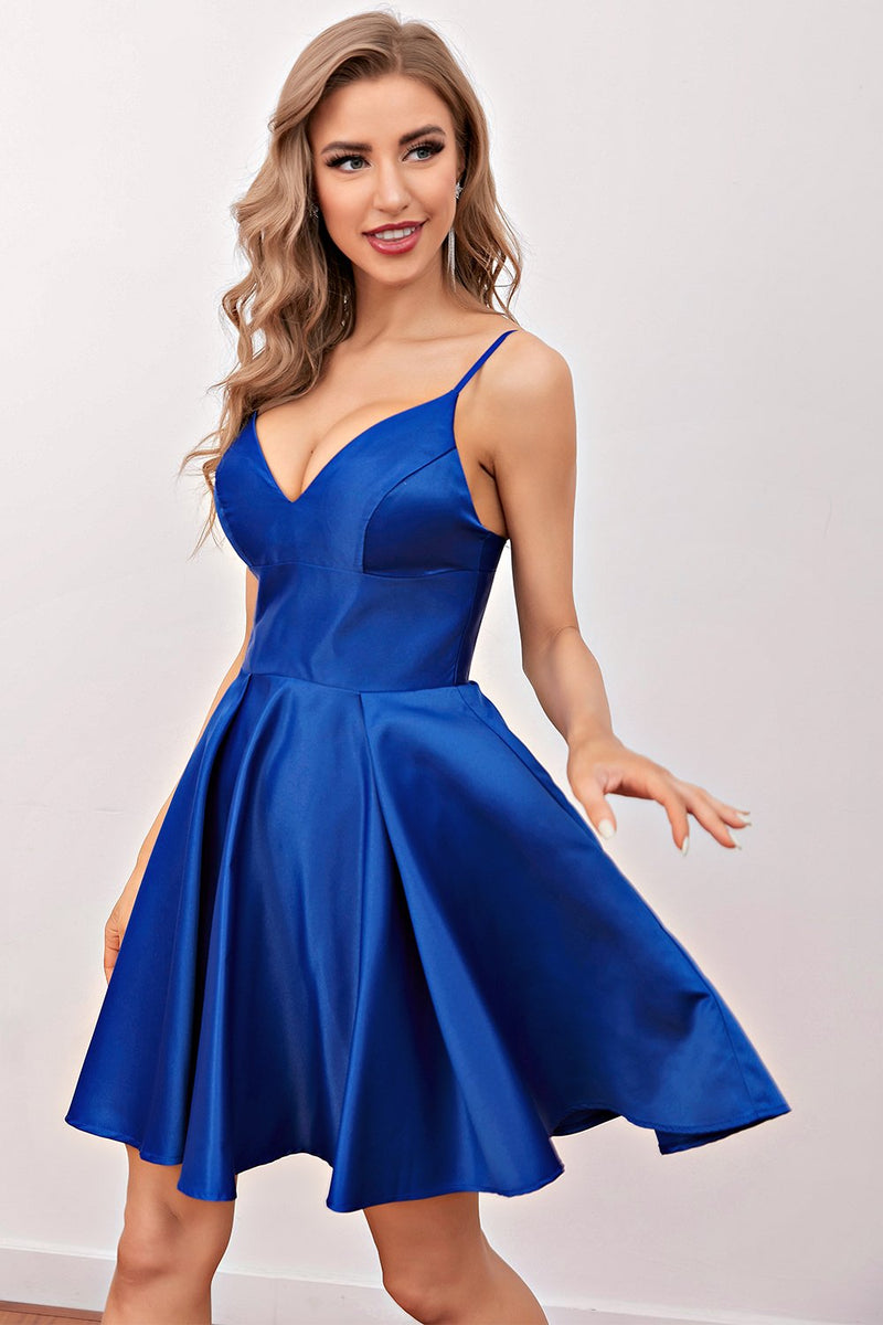 Load image into Gallery viewer, Royal Blue Short Prom Graduation Dress