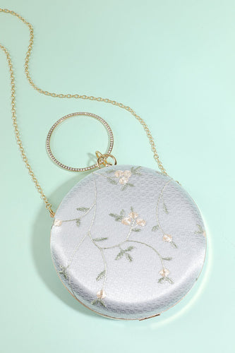 White Embroidery Handbag