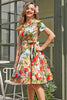 Load image into Gallery viewer, Vintage Print 1950s Swing Dress