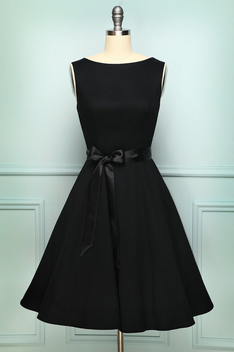 Black Vintage A Line Sleeveless Swing Pinup Party Dress – Zapaka CA