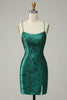 Load image into Gallery viewer, Dark Green Beaded Bodycon Prom Dress With Criss Cross Back