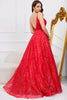 Load image into Gallery viewer, Sparkly Spaghetti Straps Red Long Prom Dress
