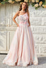 Load image into Gallery viewer, A Line One Shoulder Blush Long Prom Dress with Appliques