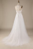 Load image into Gallery viewer, Ivory A-Line Tulle Criss-Cross Straps Back Wedding Dress