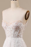 Ivory Detachable Off the Shoulder Corset Tulle Wedding Dress