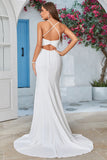 Simple Ivory Mermaid Sweep Train Wedding Dress